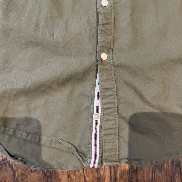 Zara Short Sleeve Green Button Up - Picture 2 of 5